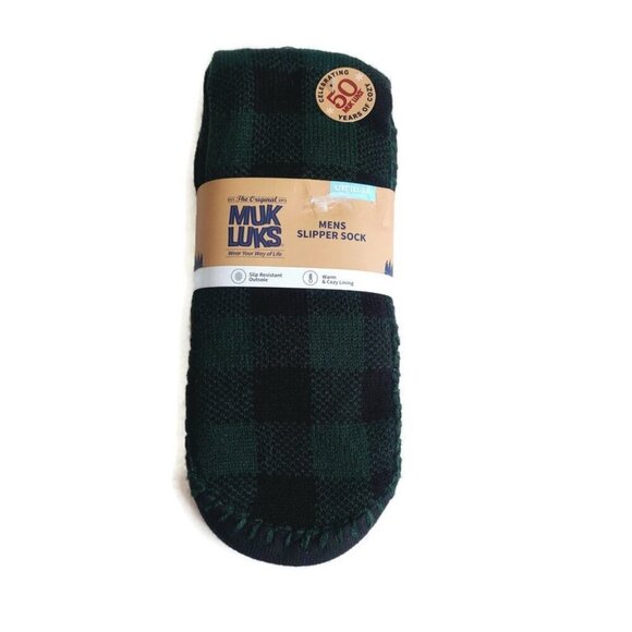 MUK LUKS Other - MUK LUKS Mens Slipper Socks Size L/XL Shoe Size 11/13 Green Warm Comfortable RT